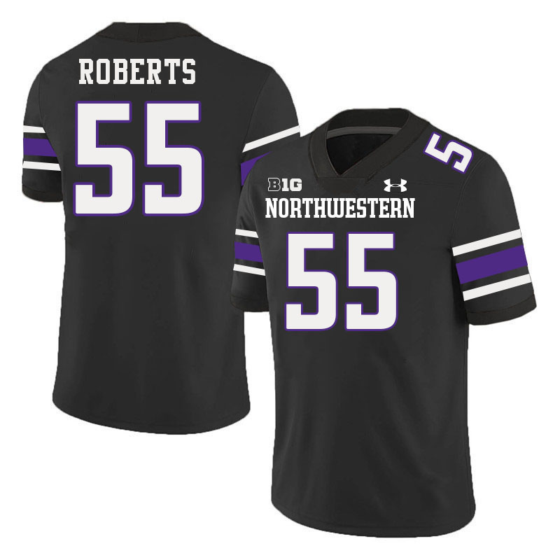 Northwestern Wildcats #55 Dylan Roberts College Football Jerseys Stitched-Black